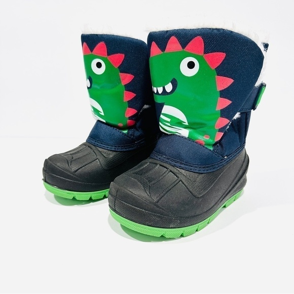 NWOT MORENDL Toddler Dinosaur Insulated Waterproof Insulated AntiSlip Snow Boots - Picture 2 of 10
